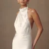Esther Iridescent Satin Cowl Maxi Dress – Ivory