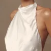 Esther Iridescent Satin Cowl Maxi Dress – Ivory