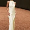 Esther Iridescent Satin Cowl Maxi Dress – Lemon Sorbet