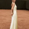 Esther Iridescent Satin Cowl Maxi Dress – Lemon Sorbet