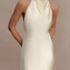 Esther Iridescent Satin Cowl Maxi Dress – Lemon Sorbet