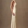 Esther Iridescent Satin Cowl Maxi Dress – Lemon Sorbet