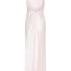 Esther Iridescent Satin Cowl Maxi Dress – Pale Pink