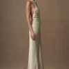 Esther Iridescent Satin Cowl Maxi Dress – Sage
