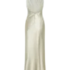 Esther Iridescent Satin Cowl Maxi Dress – Sage