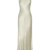 Esther Iridescent Satin Cowl Maxi Dress – Sage