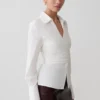 Eugenia Wrap Cotton Shirt – White