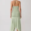 Evelyn Shirred Chiffon Maxi Dress – Sage
