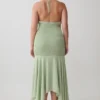 Evelyn Shirred Chiffon Maxi Dress – Sage