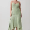 Evelyn Shirred Chiffon Maxi Dress – Sage