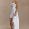 Evianna Strapless Gathered Mini Dress – White Evianna Strapless Gathered Mini Dress – White