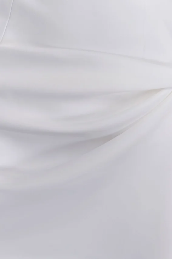Evianna Strapless Gathered Mini Dress – White Evianna Strapless Gathered Mini Dress – White