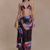 Evie Chiffon Sarong – Multi Fluid Reverie Print