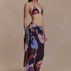 Evie Chiffon Sarong – Multi Fluid Reverie Print