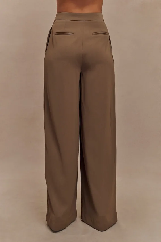 Faith Suiting Wide Leg Pant – Cacao Brown Faith Suiting Wide Leg Pant – Cacao Brown