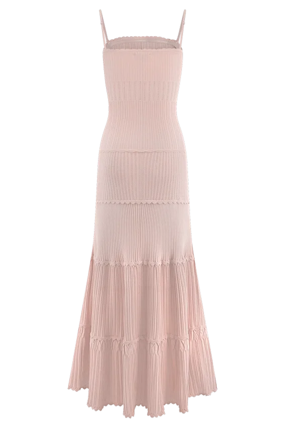 Finley Pointelle Knit Maxi Dress – Baby Pink Finley Pointelle Knit Maxi Dress – Baby Pink