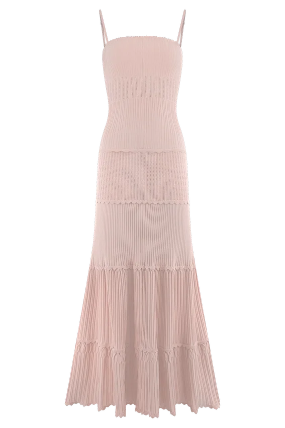 Finley Pointelle Knit Maxi Dress – Baby Pink Finley Pointelle Knit Maxi Dress – Baby Pink
