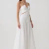 Fiona Linen Halter Maxi Dress – White