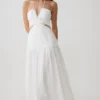 Fiona Linen Halter Maxi Dress – White
