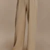 Frannie Gathered Silk Blend Knit Pants – Sand