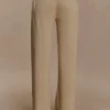 Frannie Gathered Silk Blend Knit Pants – Sand