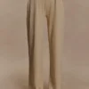Frannie Gathered Silk Blend Knit Pants – Sand