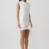 Freida Knit Mini Dress With Sash – Ivory