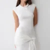 Freida Knit Mini Dress With Sash – Ivory