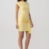 Freida Knit Mini Dress With Sash – Lemon