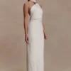 Freja Halter Maxi Dress With Hardware – Blush Ivory