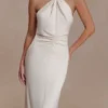 Freja Halter Maxi Dress With Hardware – Blush Ivory