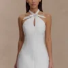 Freya Halter Bow Mini Dress – Ivory