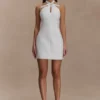 Freya Halter Bow Mini Dress – Ivory