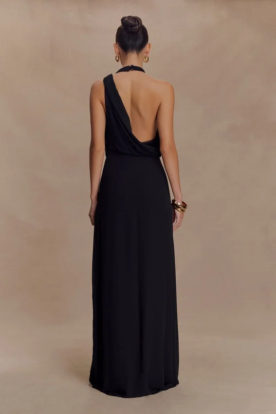Galia Cowl Neck Maxi Dress – Black Galia Cowl Neck Maxi Dress – Black