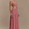 Georgina Chiffon Midi Dress – Burnt Rose