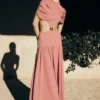 Georgina Chiffon Midi Dress – Burnt Rose