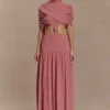 Georgina Chiffon Midi Dress – Burnt Rose