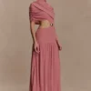 Georgina Chiffon Midi Dress – Burnt Rose