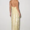 Gertrud Sequin Halter Maxi Dress – Lemon