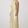 Gertrud Sequin Halter Maxi Dress – Lemon