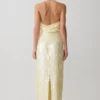 Gertrud Sequin Halter Maxi Dress – Lemon