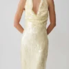 Gertrud Sequin Halter Maxi Dress – Lemon