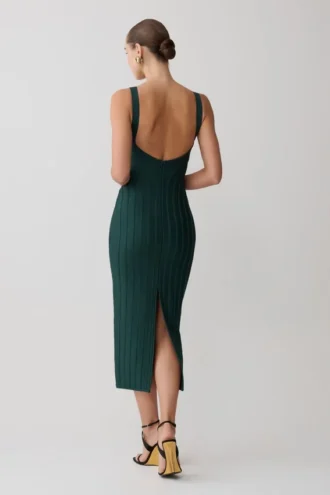 Gia Bandage Knit Midi Dress – Teal