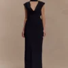 Giulia Chiffon Draped Maxi Dress – Black Giulia Chiffon Draped Maxi Dress – Black