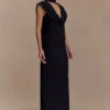 Giulia Chiffon Draped Maxi Dress – Black Giulia Chiffon Draped Maxi Dress – Black