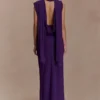 Giulia Chiffon Draped Maxi Dress – Purple