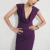 Giulia Chiffon Draped Maxi Dress – Purple