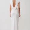 Giulia Chiffon Draped Maxi Dress – White
