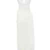 Giulia Chiffon Draped Maxi Dress – White