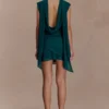 Giulia Chiffon Draped Mini Dress – Dark Emerald Giulia Chiffon Draped Mini Dress – Dark Emerald